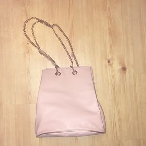 Blush pink/rose gold bag